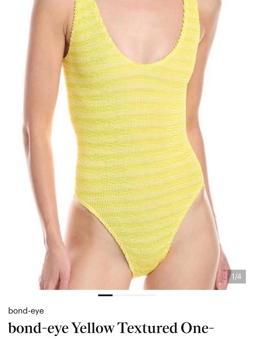 bond-eye Sunny Yellow Textured One-Piece Swimsuit